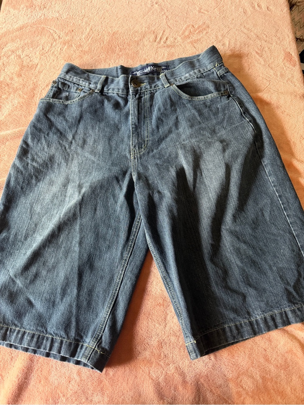 Men's Dark Blue Denim Jean Shorts - Relaxed Fit